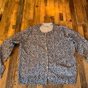 Boden navy animal print cardigan